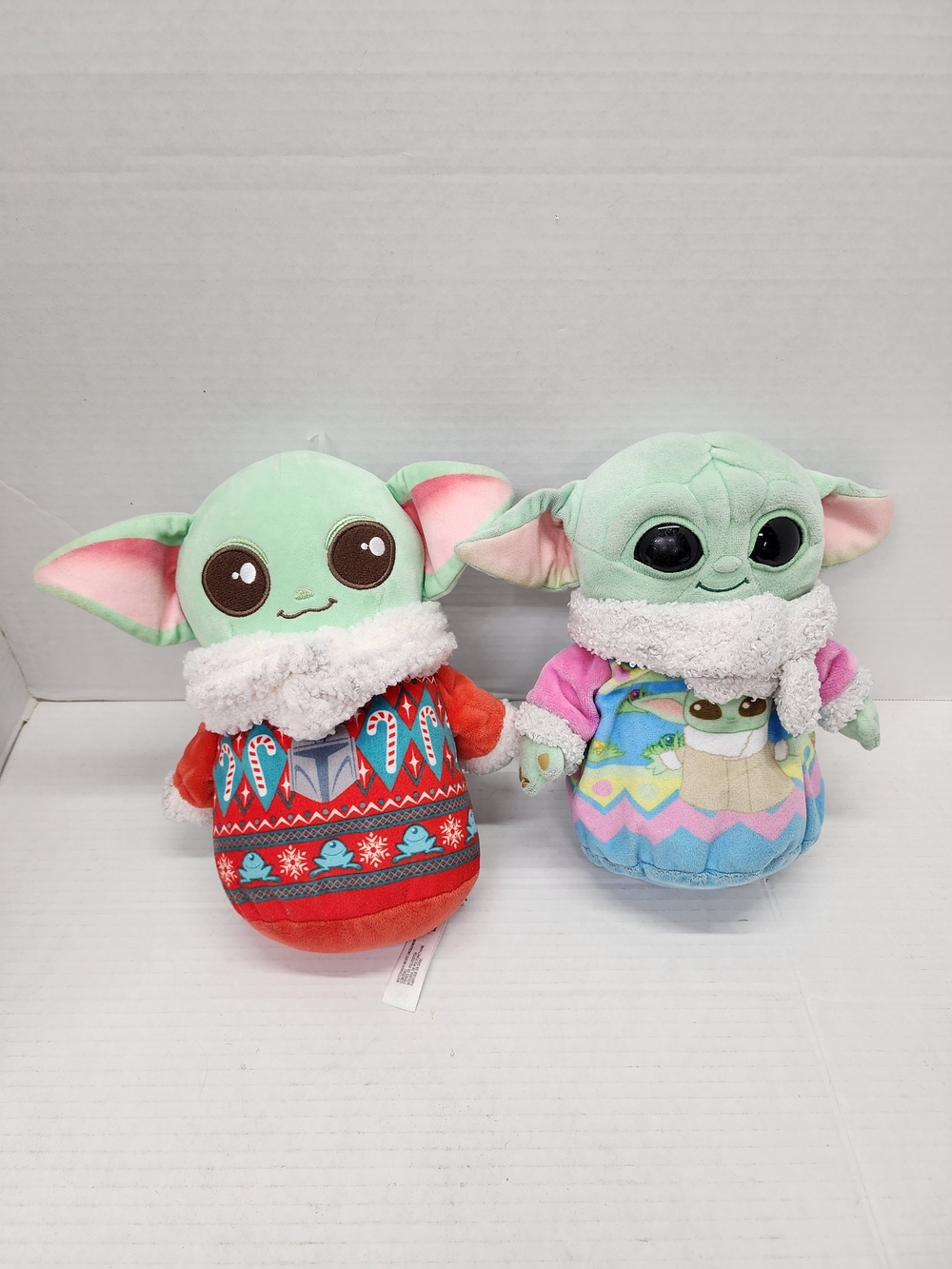 Set of 2 Holiday Plush Baby Yoda Mandaloria Grogu Christmas and Easter Star Wars
